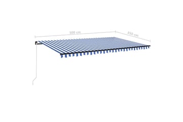 Manuaalisesti sisäänkelattava markiisi LED 500x350 cm - Puutarhakalusteet - Aurinkosuoja - Markiisi
 - Terassimarkiisi