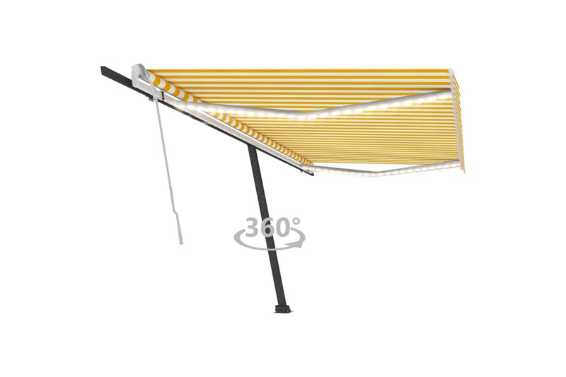 Manuaalisesti sisäänkelattava markiisi LED 500x350cm - Keltainen - Puutarhakalusteet - Aurinkosuoja - Markiisi
 - Terassimarkiisi