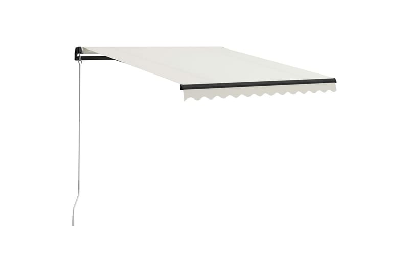 Manuaalisesti sisäänkelattava markiisi LEDillä 300x250 cm - Kerma - Puutarhakalusteet - Aurinkosuoja - Markiisi