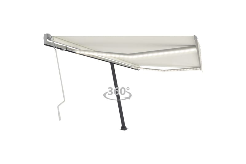 Manuaalisesti sisäänkelattava markiisi LEDillä 400x350 cm - Kerma - Puutarhakalusteet - Aurinkosuoja - Markiisi
 - Terassimarkiisi