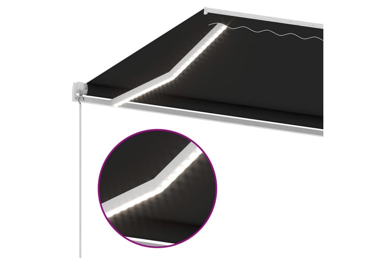Markiisi Manuaalinen LEDillä 450x350 cm - Antrasiitti - Puutarhakalusteet - Aurinkosuoja - Markiisi
 - Terassimarkiisi