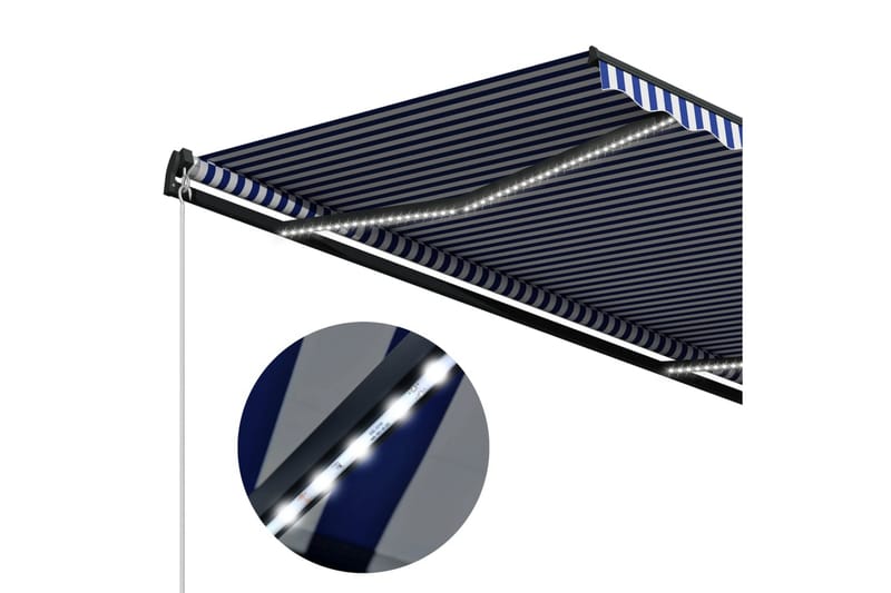 Markiisi tuulisensorilla & LED 600x300cm sininen & valkoinen - Sininen - Puutarhakalusteet - Aurinkosuoja - Markiisi
 - Terassimarkiisi