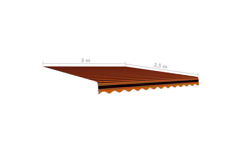 Markiisikangas oranssi ja ruskea 300x250 cm - Puutarhakalusteet - Aurinkosuoja - Markiisi
