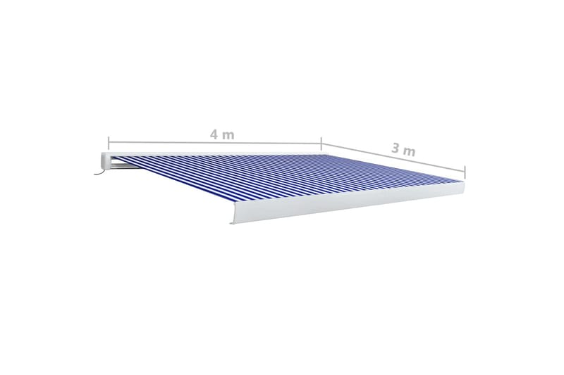 Moottoroitu kasettimarkiisi 400x300 cm sininen ja valkoinen - Sininen - Puutarhakalusteet - Aurinkosuoja - Markiisi
 - Terassimarkiisi