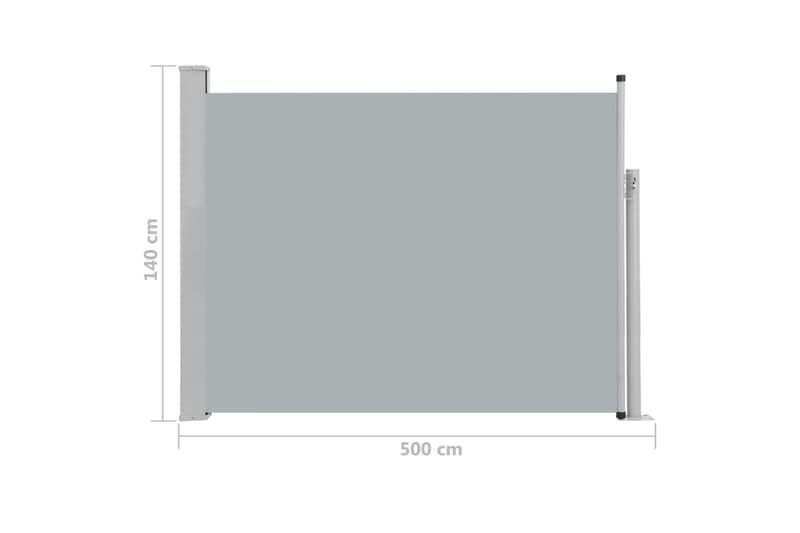 Sisäänvedettävä terassin sivumarkiisi 140x500 cm harmaa - Harmaa - Puutarhakalusteet - Aurinkosuoja - Markiisi
 - Parvekemarkiisi