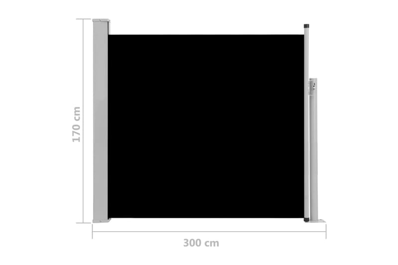 Sisäänvedettävä terassin sivumarkiisi 170x300 cm musta - Musta - Puutarhakalusteet - Aurinkosuoja - Markiisi
 - Parvekemarkiisi