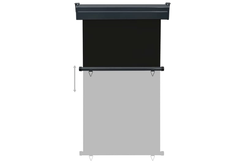 Parvekkeen sivumarkiisi 100x250 cm musta - Musta - Puutarhakalusteet - Aurinkosuoja - Markiisi