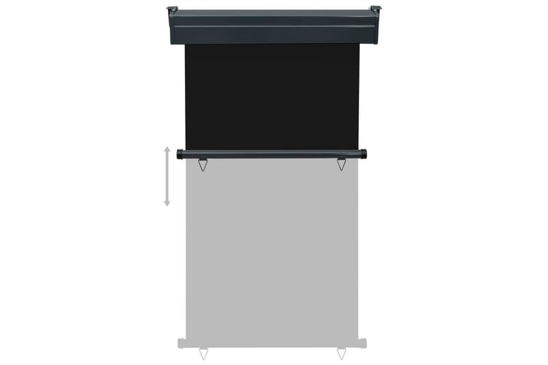 Parvekkeen sivumarkiisi 100x250 cm musta - Musta - Puutarhakalusteet - Aurinkosuoja - Markiisi