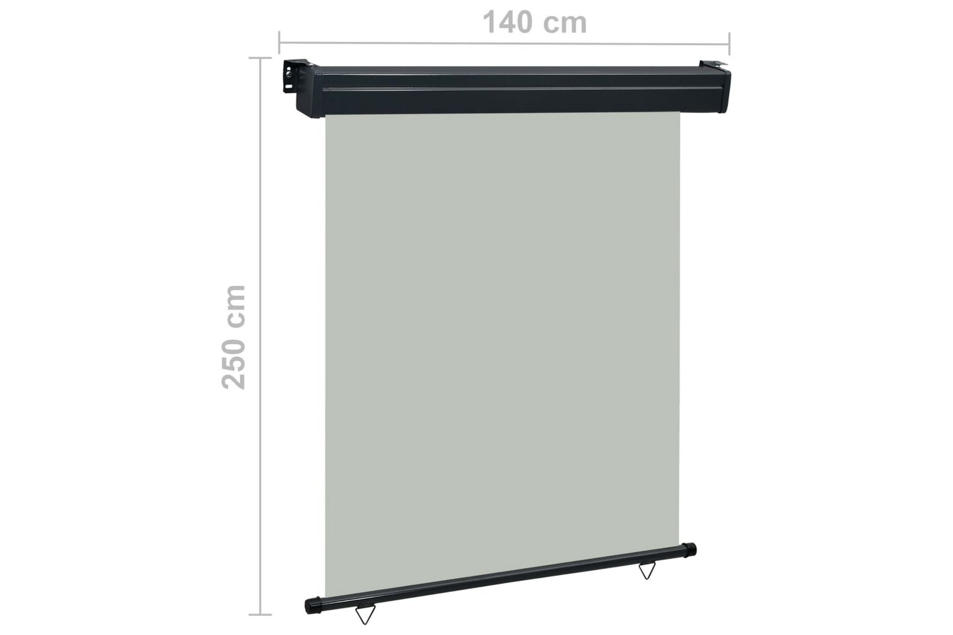 Parvekkeen sivumarkiisi 140x250 cm harmaa - Harmaa - Puutarhakalusteet - Aurinkosuoja - Markiisi