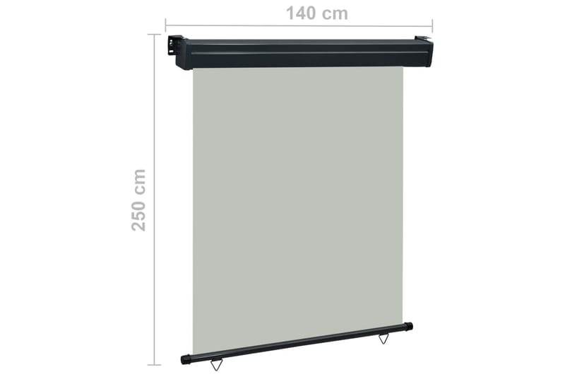 Parvekkeen sivumarkiisi 140x250 cm harmaa - Harmaa - Puutarhakalusteet - Aurinkosuoja - Markiisi