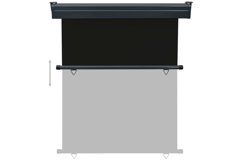 Parvekkeen sivumarkiisi 140x250 cm musta - Musta - Puutarhakalusteet - Aurinkosuoja - Markiisi