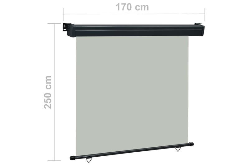 Parvekkeen sivumarkiisi 170x250 cm harmaa - Harmaa - Puutarhakalusteet - Aurinkosuoja - Markiisi