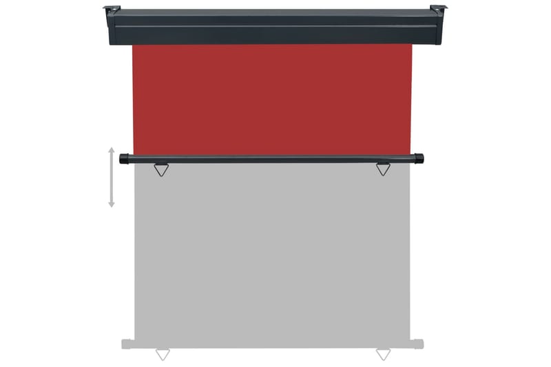 Parvekkeen sivumarkiisi 170x250 cm punainen - Punainen - Puutarhakalusteet - Aurinkosuoja - Markiisi