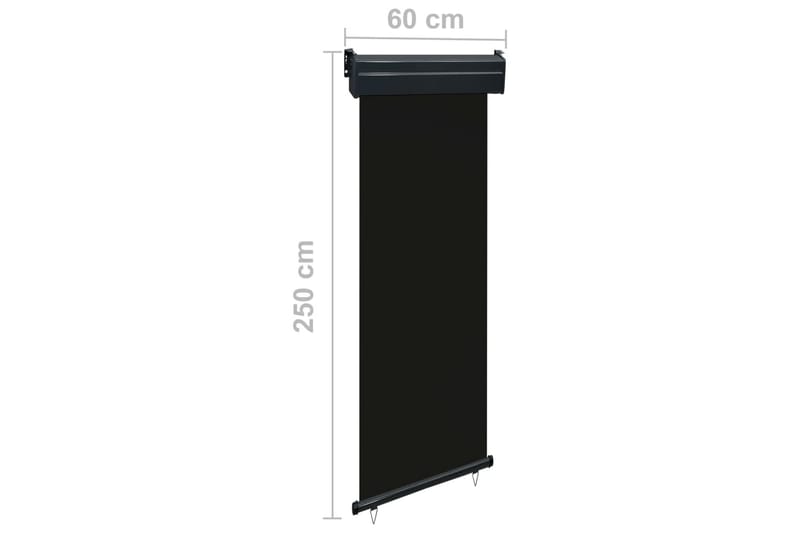 Parvekkeen sivumarkiisi 60x250 cm musta - Musta - Puutarhakalusteet - Aurinkosuoja - Markiisi
