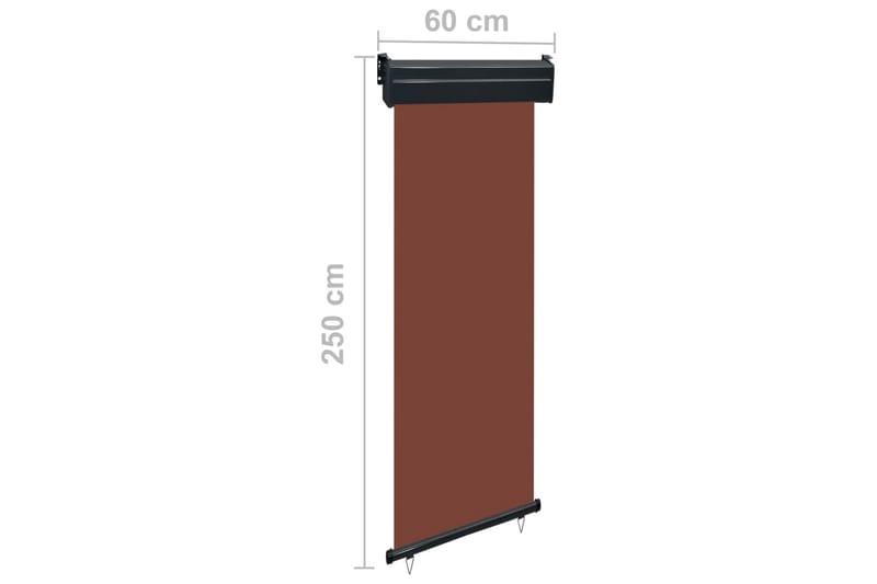 Parvekkeen sivumarkiisi 60x250 cm ruskea - Ruskea - Puutarhakalusteet - Aurinkosuoja - Markiisi