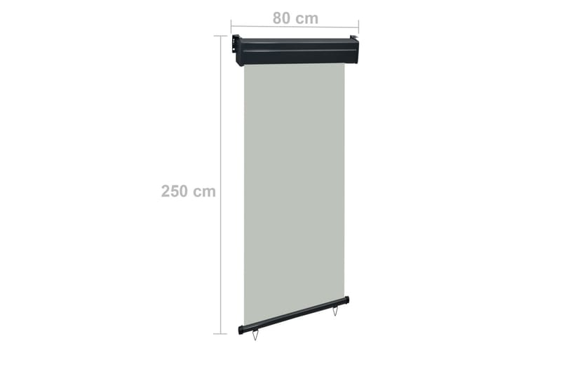 Parvekkeen sivumarkiisi 80x250 cm harmaa - Harmaa - Puutarhakalusteet - Aurinkosuoja - Markiisi