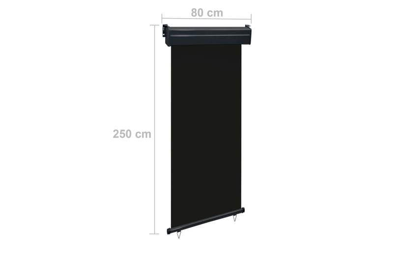 Parvekkeen sivumarkiisi 80x250 cm musta - Musta - Puutarhakalusteet - Aurinkosuoja - Markiisi