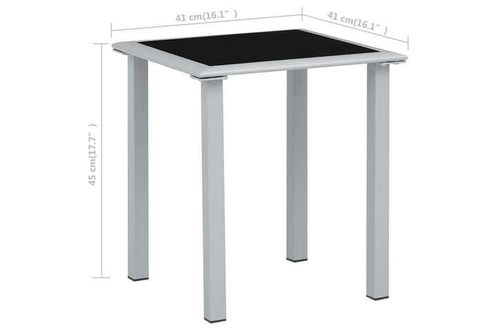 Puutarhapöytä musta ja hopea 41x41x45 cm teräs ja lasi - Hopea - Terassimarkiisi - Markiisi
 - Parvekemarkiisi - Ikkunatarvikkeet