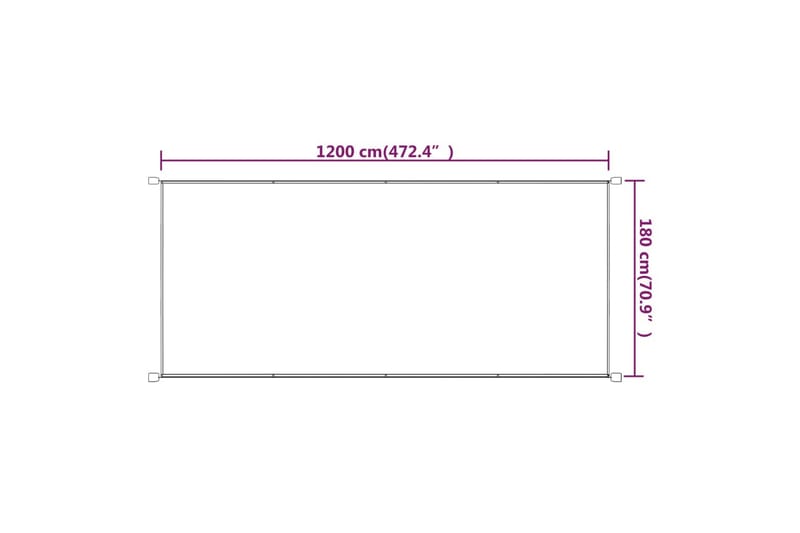Pystymarkiisi harmaanruskea 180x1200 cm Oxford kangas - Taupe - Puutarhakalusteet - Aurinkosuoja - Markiisi
