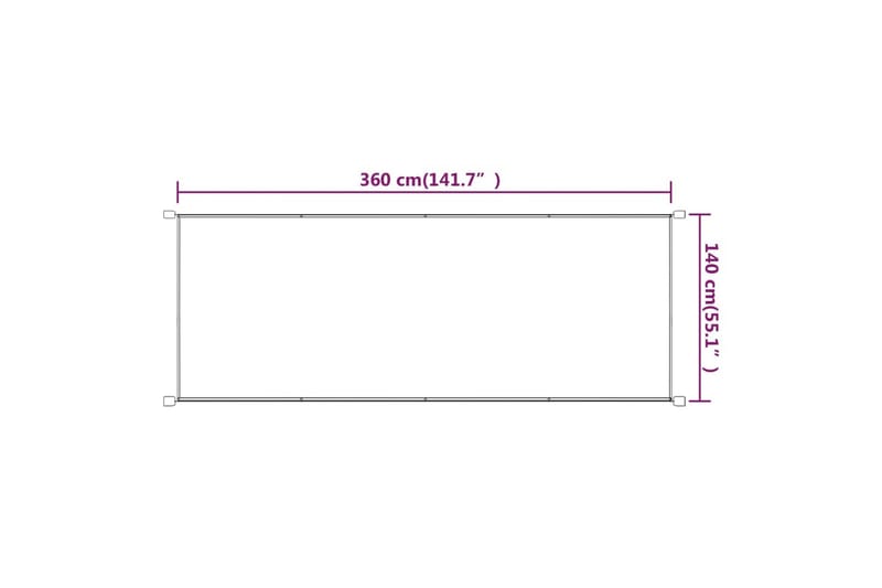 Pystymarkiisi terrakotta 140x360 cm Oxford kangas - Punainen - Puutarhakalusteet - Aurinkosuoja - Markiisi