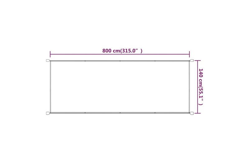 Pystymarkiisi terrakotta 140x800 cm Oxford kangas - Punainen - Puutarhakalusteet - Aurinkosuoja - Markiisi