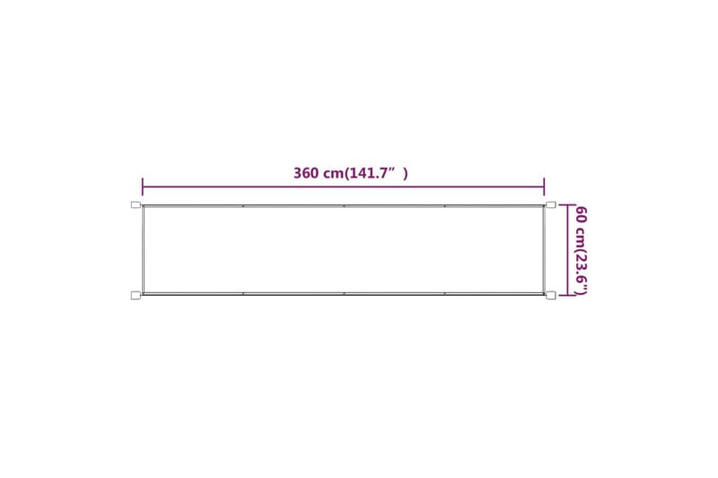 Pystymarkiisi terrakotta 60x360 cm Oxford kangas - Punainen - Puutarhakalusteet - Aurinkosuoja - Markiisi