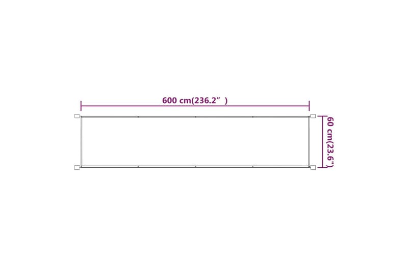 Pystymarkiisi terrakotta 60x600 cm Oxford kangas - Punainen - Puutarhakalusteet - Aurinkosuoja - Markiisi