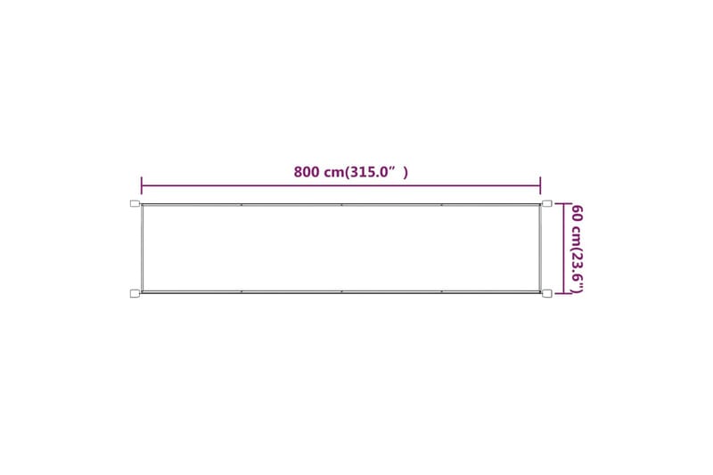 Pystymarkiisi terrakotta 60x800 cm Oxford kangas - Punainen - Puutarhakalusteet - Aurinkosuoja - Markiisi