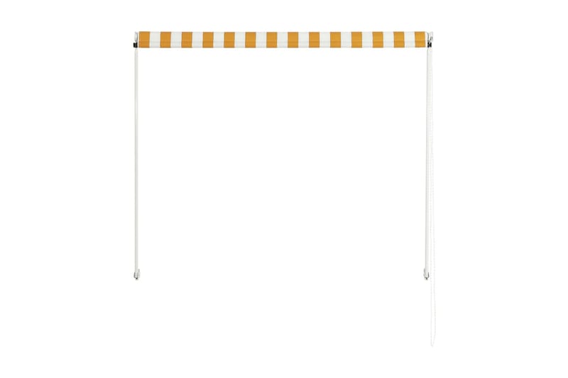 Sisäänkelattava markiisi 150x150 cm keltainen ja valkoinen - Monivärinen - Puutarhakalusteet - Aurinkosuoja - Markiisi