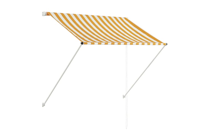 Sisäänkelattava markiisi 150x150 cm keltainen ja valkoinen - Monivärinen - Puutarhakalusteet - Aurinkosuoja - Markiisi