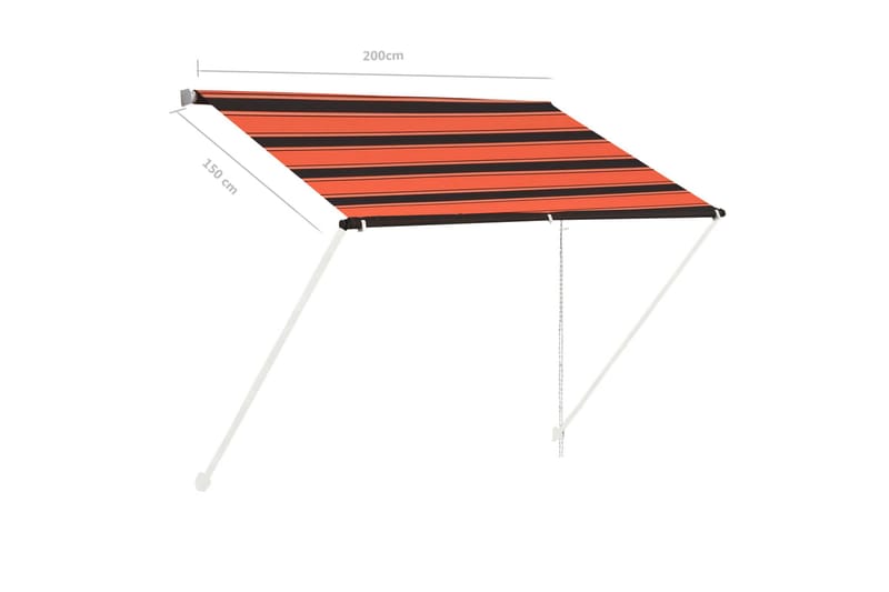 Sisäänkelattava markiisi 200x150 cm oranssi ja ruskea - Monivärinen - Puutarhakalusteet - Aurinkosuoja - Markiisi