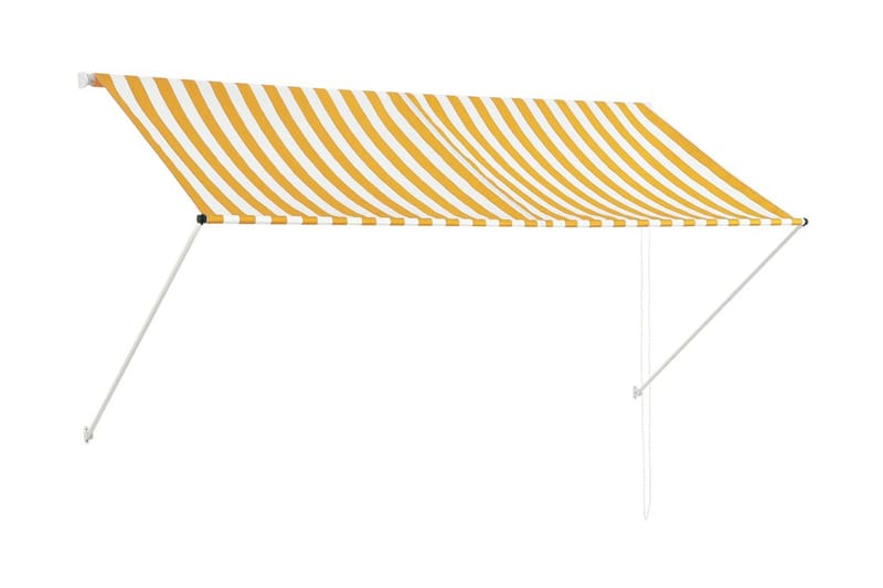 Sisäänkelattava markiisi 250x150 cm keltainen ja valkoinen - Monivärinen - Puutarhakalusteet - Aurinkosuoja - Markiisi