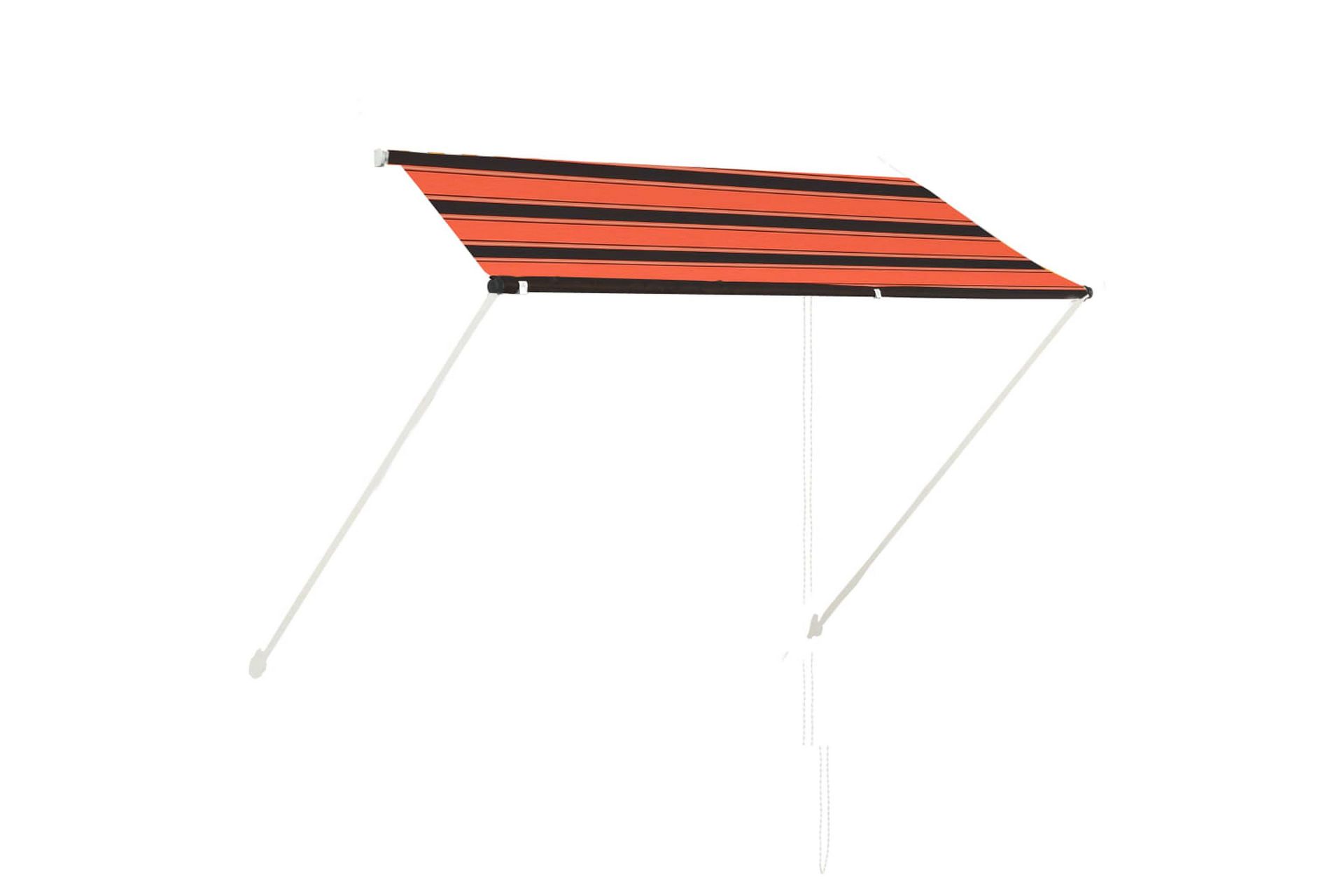 Sisäänkelattava markiisi 250x150 cm oranssi ja ruskea - Monivärinen - Puutarhakalusteet - Aurinkosuoja - Markiisi