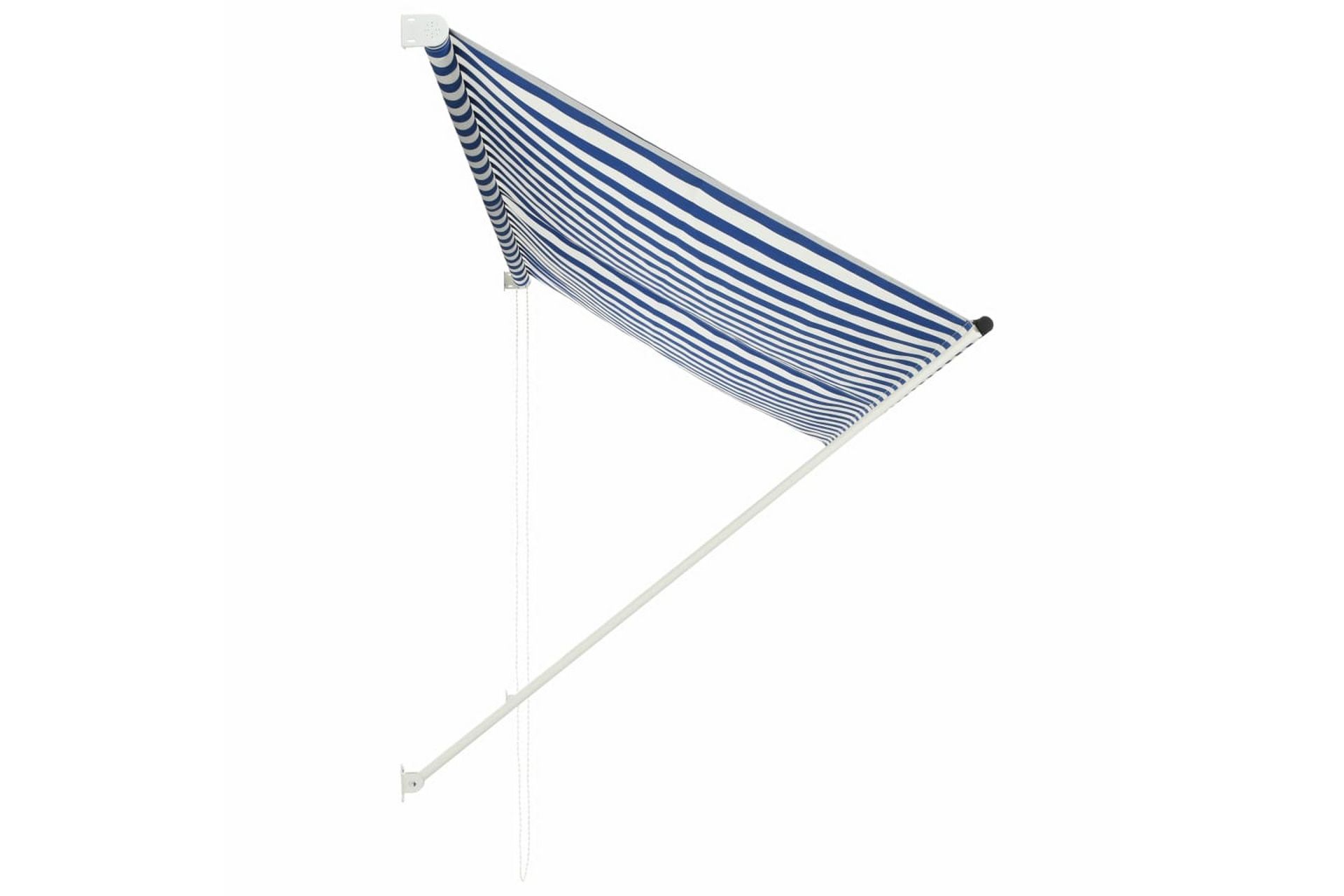 Sisäänkelattava markiisi 250x150 cm sininen ja valkoinen - Monivärinen - Puutarhakalusteet - Aurinkosuoja - Markiisi
