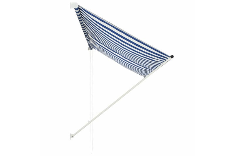 Sisäänkelattava markiisi 250x150 cm sininen ja valkoinen - Monivärinen - Puutarhakalusteet - Aurinkosuoja - Markiisi