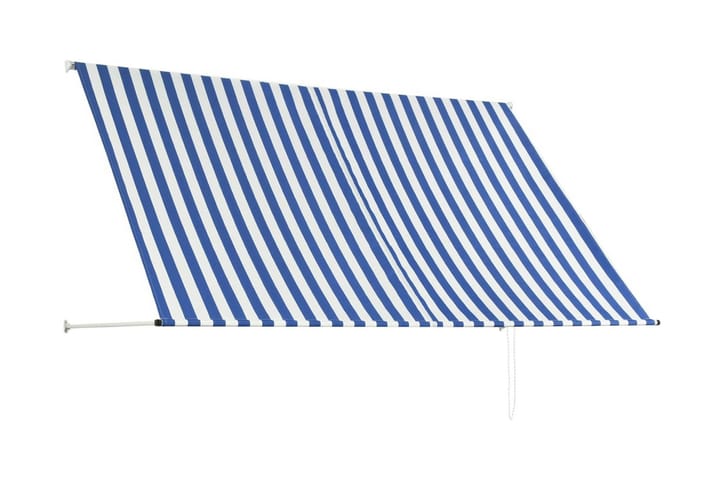 Sisäänkelattava markiisi 250x150 cm sininen ja valkoinen - Monivärinen - Ikkunatarvikkeet - Ikkunamarkiisi - Markiisi