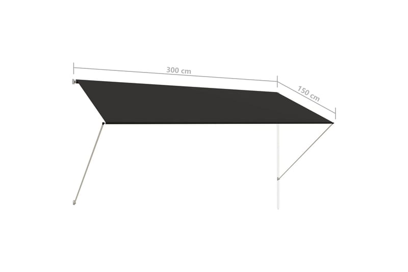 Sisäänkelattava markiisi 300x150 cm antrasiitti - Harmaa - Terassimarkiisi - Markiisi
 - Parvekemarkiisi - Ikkunatarvikkeet