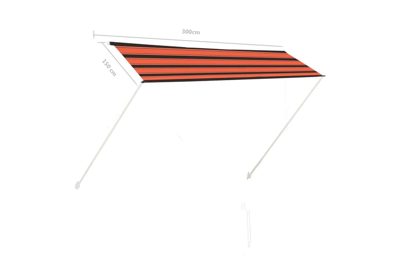 Sisäänkelattava markiisi 300x150 cm oranssi ja ruskea - Monivärinen - Puutarhakalusteet - Aurinkosuoja - Markiisi
 - Terassimarkiisi