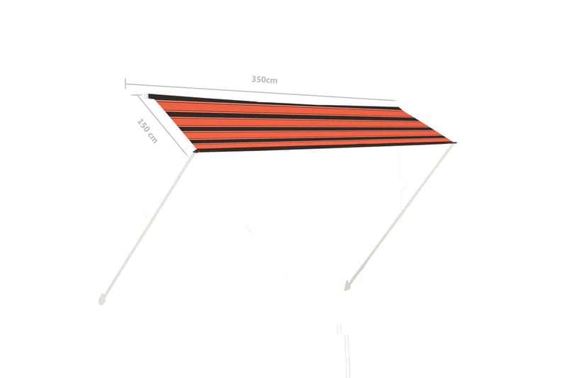 Sisäänkelattava markiisi 350x150 cm oranssi ja ruskea - Monivärinen - Puutarhakalusteet - Aurinkosuoja - Markiisi
 - Terassimarkiisi