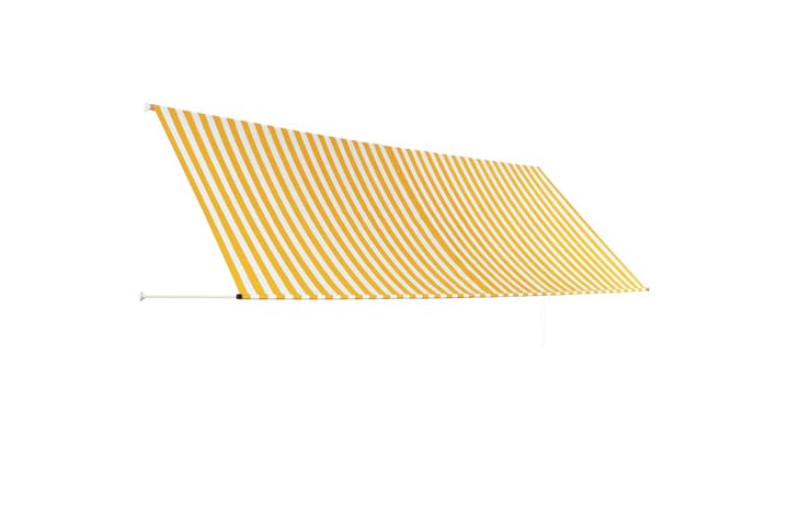 Sisäänkelattava markiisi 400x150 cm keltainen ja valkoinen - Monivärinen - Markiisi
 - Ikkunamarkiisi - Ikkunatarvikkeet