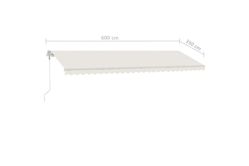 Sisäänkelattava markiisi LED ja tuulisensori 600x350 cm - Kerma - Puutarhakalusteet - Aurinkosuoja - Markiisi
 - Terassimarkiisi