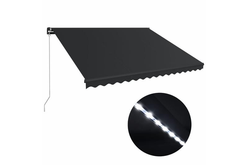 Sisäänkelattava markiisi LED-valoilla 450x300 cm antrasiitti - Harmaa - Puutarhakalusteet - Aurinkosuoja - Markiisi
 - Terassimarkiisi