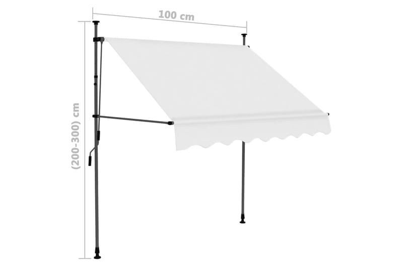 Sisäänkelattava markiisi LEDillä 100 cm kerma - Kerma - Puutarhakalusteet - Aurinkosuoja - Markiisi