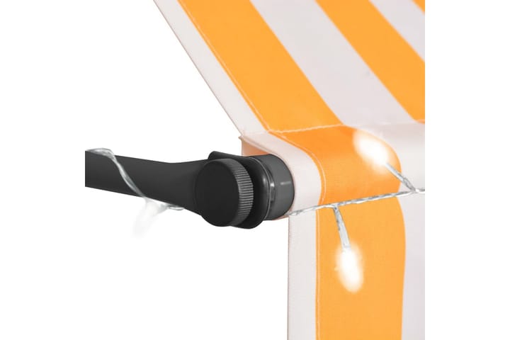 Sisäänkelattava markiisi LEDillä 100 cm valkoinen ja oranssi - Monivärinen - Markiisi
 - Ikkunamarkiisi - Ikkunatarvikkeet