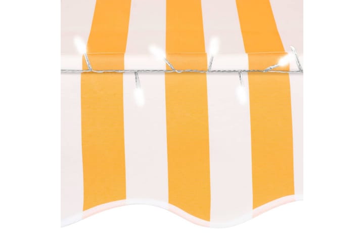 Sisäänkelattava markiisi LEDillä 100 cm valkoinen ja oranssi - Monivärinen - Markiisi
 - Ikkunamarkiisi - Ikkunatarvikkeet