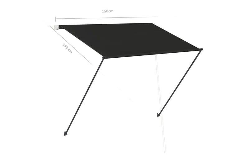 Sisäänkelattava markiisi LEDillä 150x150 cm antrasiitti - Harmaa - Puutarhakalusteet - Aurinkosuoja - Markiisi