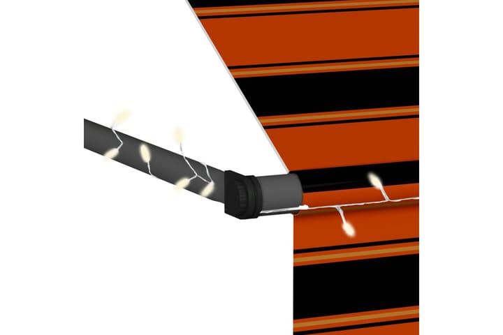 Sisäänkelattava markiisi LEDillä 200 cm oranssi ja ruskea - Monivärinen - Markiisi
 - Ikkunamarkiisi - Ikkunatarvikkeet