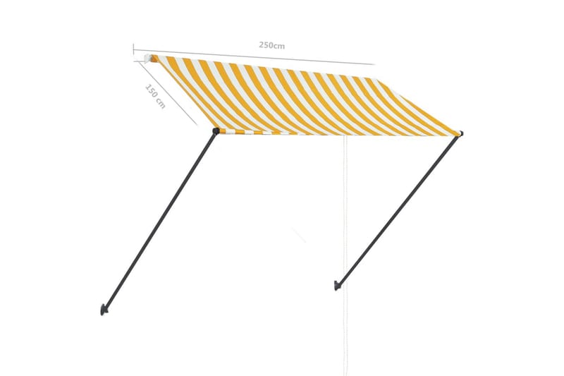 Sisäänkelattava markiisi LEDillä 250x150cm - Keltainen - Puutarhakalusteet - Aurinkosuoja - Markiisi