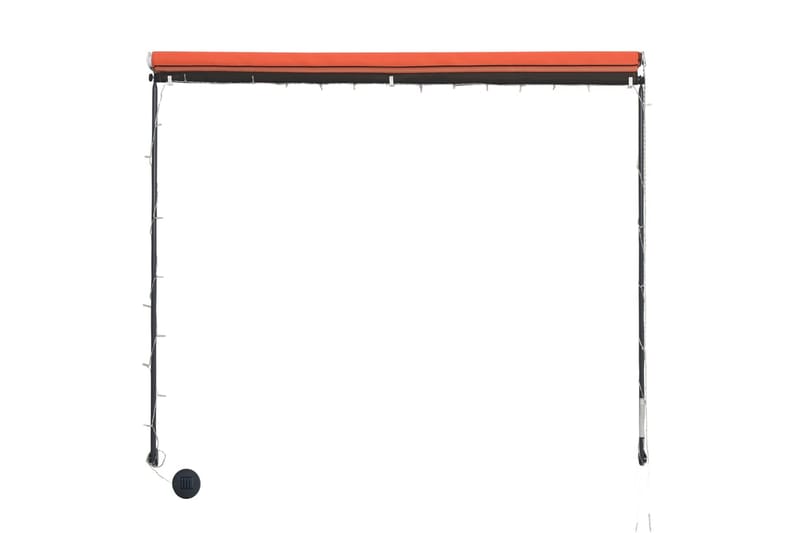 Sisäänkelattava markiisi LEDillä 250x150cm oranssi ja ruskea - Monivärinen - Puutarhakalusteet - Aurinkosuoja - Markiisi