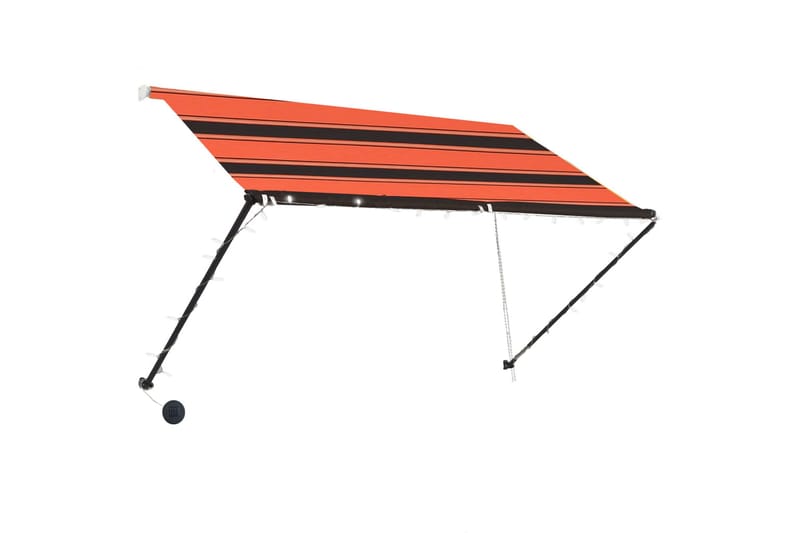 Sisäänkelattava markiisi LEDillä 250x150cm oranssi ja ruskea - Monivärinen - Puutarhakalusteet - Aurinkosuoja - Markiisi